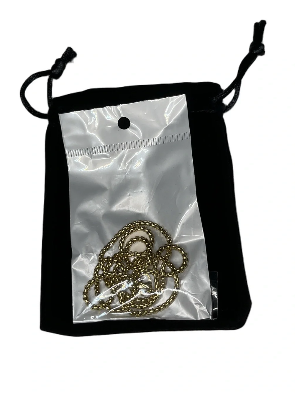 Gold Chain Necklace Baseball “9” Charm with Velvet Pouch